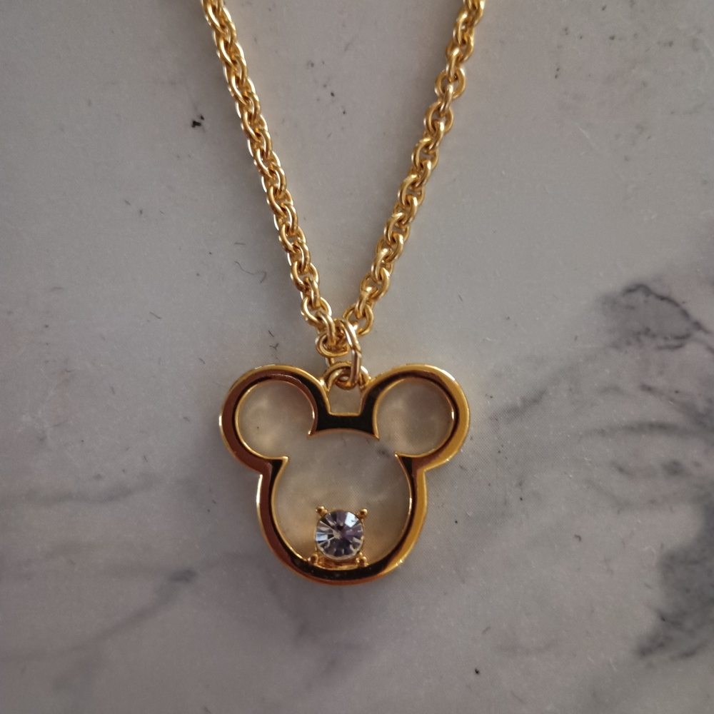 Vintage Disney Gold Mickey Mouse Pendant Necklace